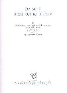 Da setz dich ruhig nieder fr Mnnerchor a cappella Partitur