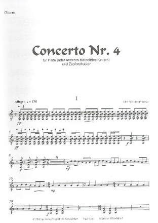 Konzert Nr.4 fr Flte (Melodieinstrument) und Zupforchester Gitarre