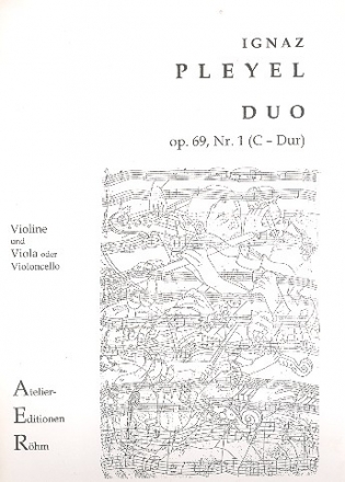 Duo C-Dur op.69,1 fr Violine und Viola (Violoncello) Stimmen