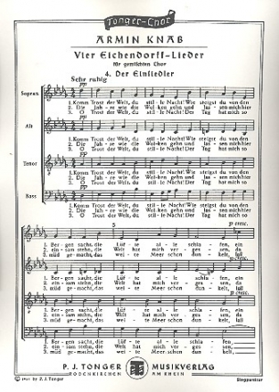 Der Einsiedler fr gem Chor a cappella Partitur