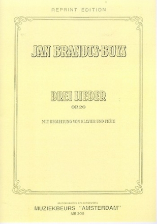 3 Lieder op.20 fr Gesang, Flte und Klavier Partitur und Fltenstimme,  Archivkopie