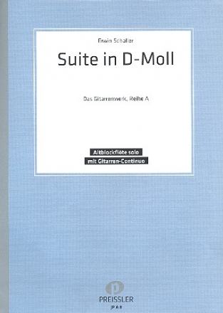 Suite d-Moll fr Altblockflte und Gitarre Spielpartitur,  Archivkopie