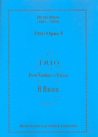Trio op.5 pour piano, hautbois et basson partition et parties