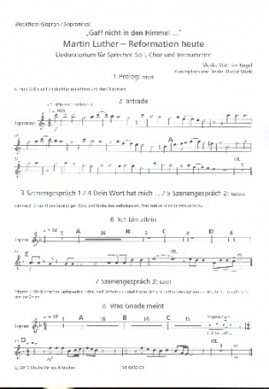 Martin Luther Reformation heute fr 2 Sprecher, Soli, gem Chor und Instrumente Sopranblockflte
