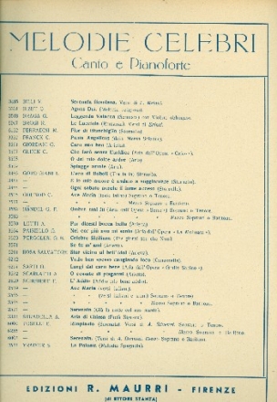 Nel cor pi non mi sento per canto e pianoforte partitura