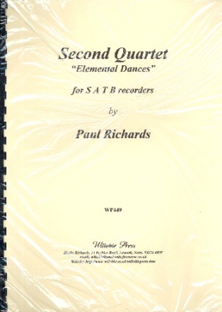 Quartet No.2 (Elemental Dances) for 4 recorders (SATB) parts