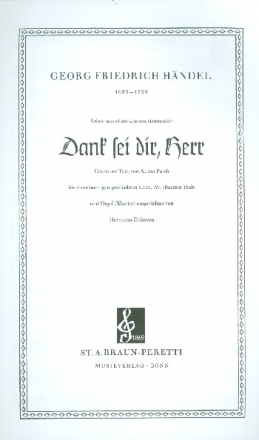 Dank sei dir, Herr fr Alt (Bariton), gem Chor und Orgel (Klavier) Partitur