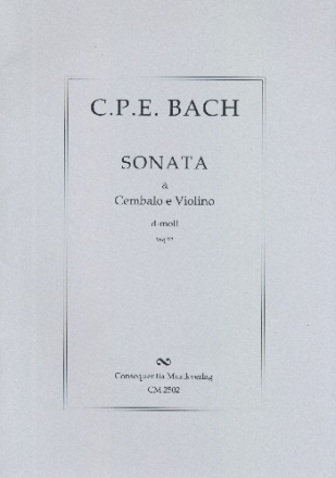 Sonate d Moll Wq72 fr Violine und Cembalo