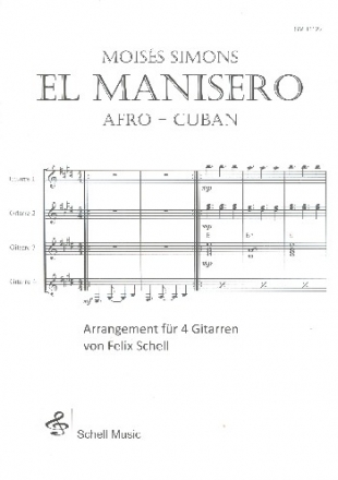 El manisero fr 4 Gitarren Partitur und Stimmn