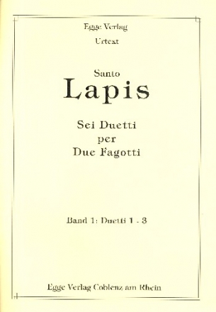 6 Duetti Band 1 (Nr.1-3) fr 2 Fagotte Spielpartitur