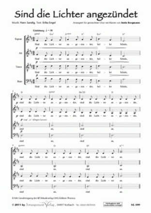 Sind die Lichter angezndet fr gem Chor und Klavier Chorpartitur