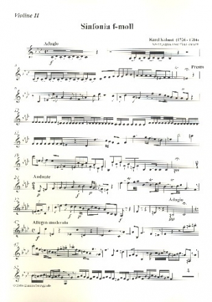 Sinfonie f-Moll fr Streichorchester Stimmensatz (4-4-3-2-1)