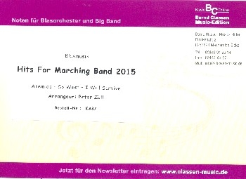 Hits for marching Band 2015 (Medley): fr Blasorchester (Marching Band/Big Band) Direktion und Stimmeen