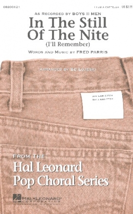 In the Still of the Night for male chous a cappella score