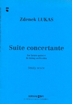 Suite concertante op.184 for 2 trumpets, horn, trombone, tuba and string orchestra study score