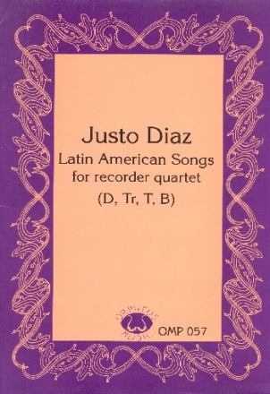 Latin American Songs for 4 recorders (SATB) score and parts