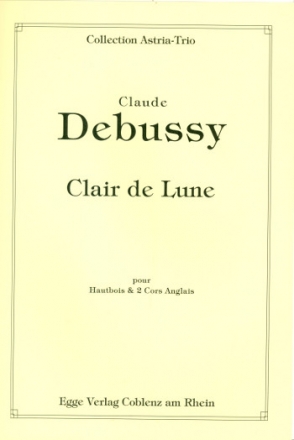 Clair de Lune pour hautbois et 2 cors anglais partition et parties