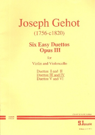 6 easy Duettos op.3 vol.2 (nos.3 and 4) for violin and cello parts