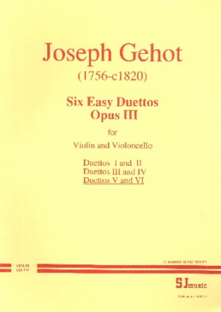 6 easy Duettos op.3 vol.3 (nos.5 and 6) for violin and cello parts