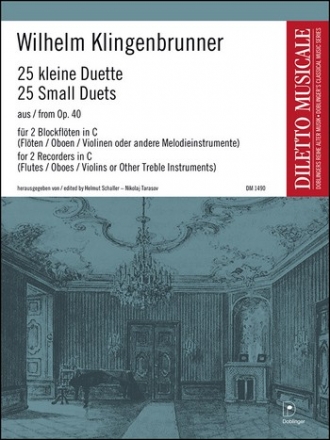 25 kleine Duette aus op.40 fr 2 Blockflten in C (andere Melodieinstrumente) Spielpartitur