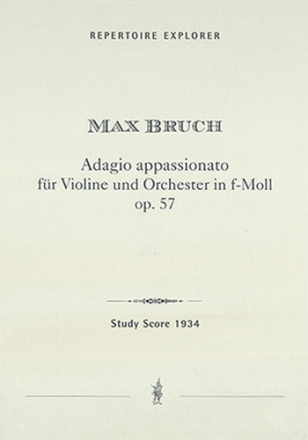 MPH1934  Max Bruch, Adagio appassionato fr Violine und Orchester op.57 in f-moll Studienpartitur