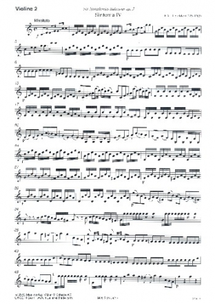 Sinfonie C-Dur Nr.4 fr Streicher und Bc (2 Hrner ad lib) Violine 2