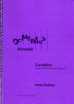 Cavatina for solo melody instrument and piano score