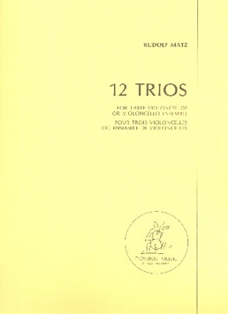 12 Trios for 3 cellos (ensemble) score and parts