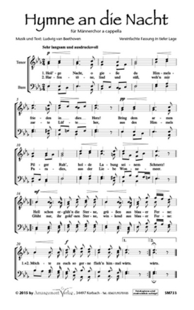 Hymne an die Nacht fr gem Chor a cappella Partitur