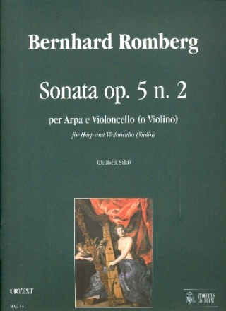 Sonate op.5,2 fr Harfe und Violoncello (Violine) Partitur und Stimmen