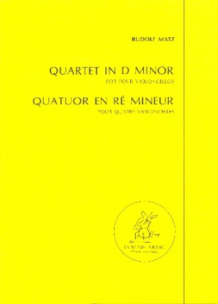 Quartet in d Minor for 4 violoncelli study score