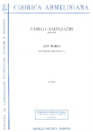 Ave Maria for female chorus and organ (piano) score