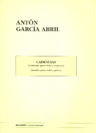 Cadencas from the Conerto fro Violin and Orchestra for violin and piano