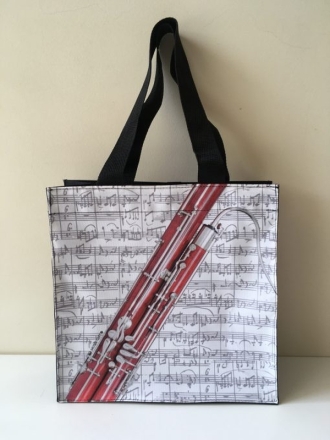 Nylon-Tasche mit Boden Fagott 33x33x13 cm (mit Trageschlaufen, Innentasche, Magnetverschluss)