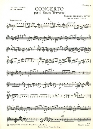 Konzert fr Flte und Orchester Violine 1