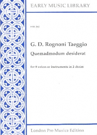 Quemadmodum desiderat for 8 voices or instruments in 2 choirs 8 scores