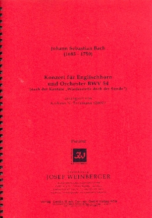 Konzert BWV54 fr Englischhorn und Orchester Partitur