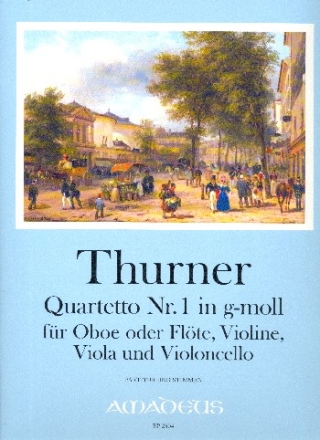 Quartetto g-Moll Nr.1 fr Oboe (Flte), Viola, Viola und Violoncello Partitur und Stimmen