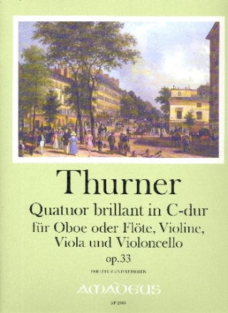 Quatuor brillant C-Dur op.33 fr Oboe (Flte), Viola, Viola und Violoncello Partitur und Stimmen