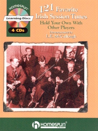 121 Favorites Irish Session Tunes (+4CD's) for melody instrument with guitar chords