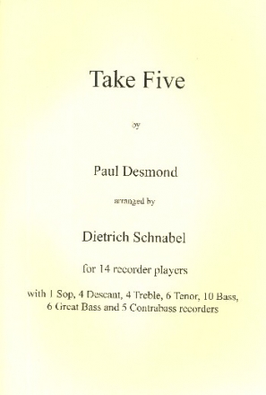 Take Five for 14 recorders