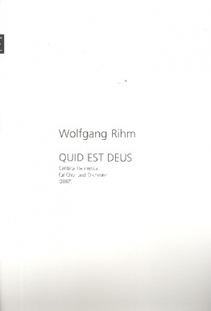 Quid est Deus fr gem Chor und Orchester Partitur