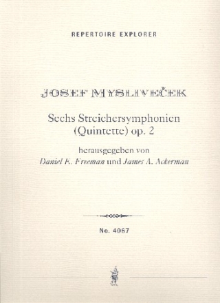6 Streichersymphonien op.2 fr 5 Streicher (Streichorchester) Studienpartitur