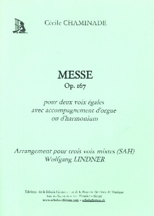 Missa op.167 pour 2 voix gales et orgue pour 3 voix mixtes (SAB) et orgue partition