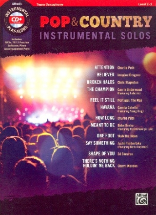 Pop & Country Instrumental Solos (+MP3-CD): for tenor saxophone with printable piano accompaniment