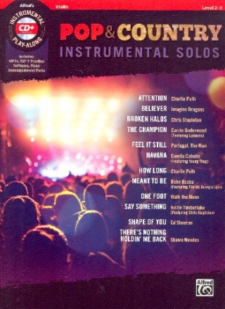 Pop & Country Instrumental Solos (+MP3-CD): for violin with printable piano accompaniment