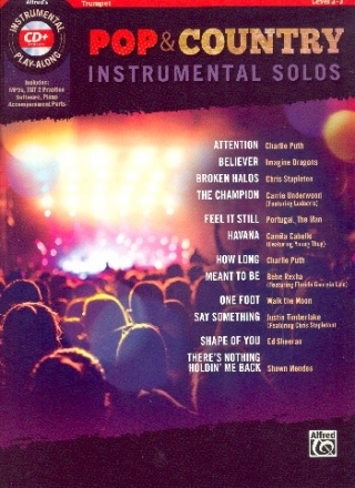 Pop & Country Instrumental Solos (+MP3-CD): for trumpet with printable piano accompaniment