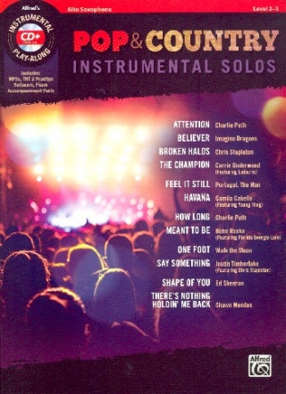 Pop & Country Instrumental Solos (+MP3-CD): for alto saxophone with printable piano accompaniment