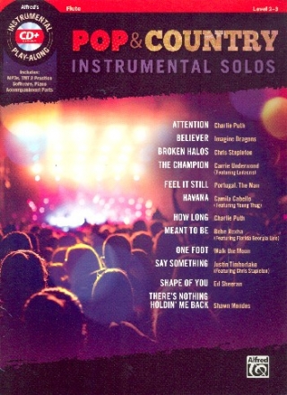 Pop & Country Instrumental Solos (+MP3-CD): for flute with printable piano accompaniment