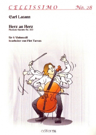 Herz an Herz op.222 fr 4 Violoncelli Partitur und Stimmen